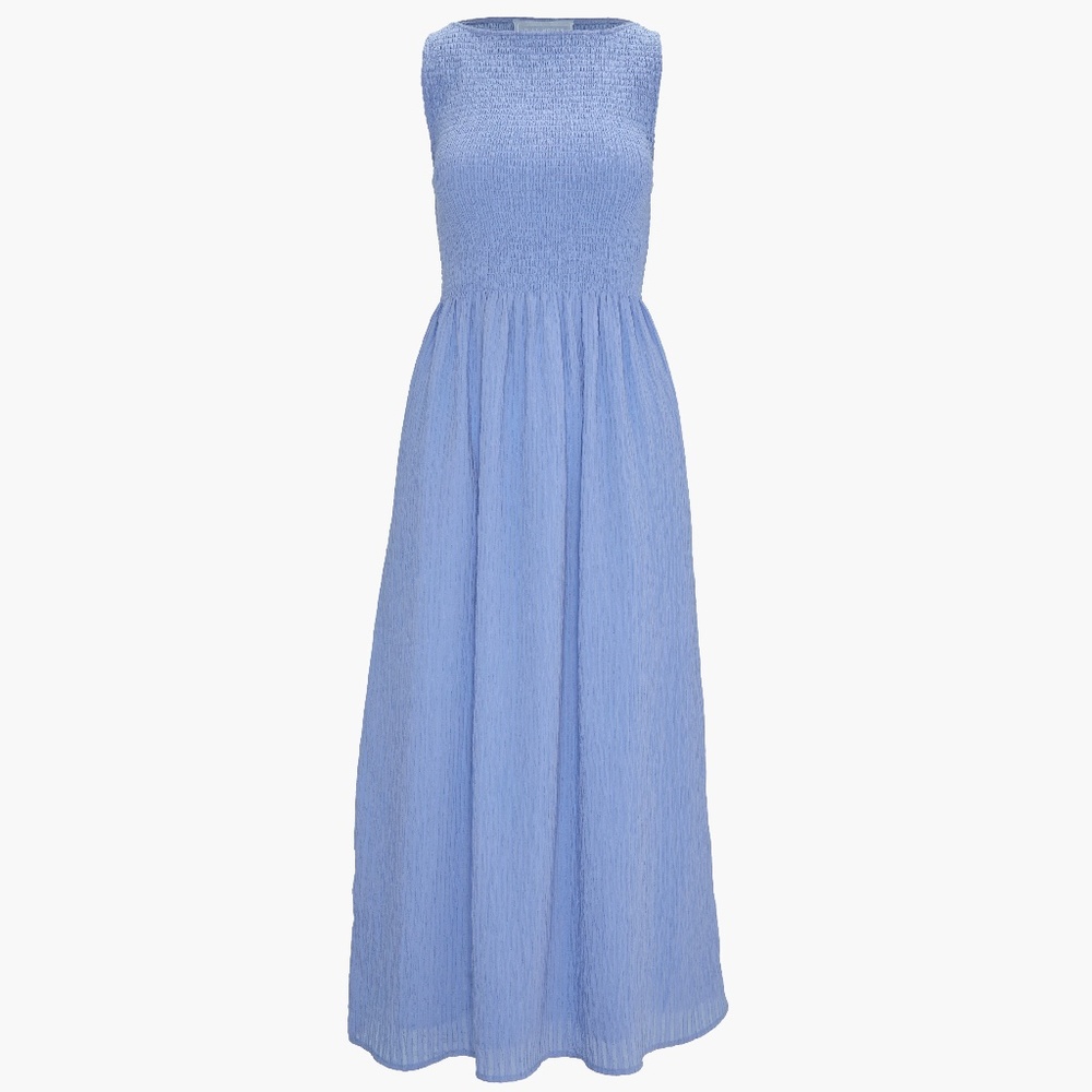 Hill House Home The Cosima Nap Dress - Bluebird Tonal Seersucker Size XSBluebird